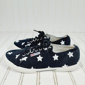 Superga Lace Up Black And White Canvas Stellar Casual Sneakers C461
